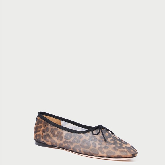 Loeffler Randall Landon Leopard Print Mesh Ballet Flats - Picture 2 of 5